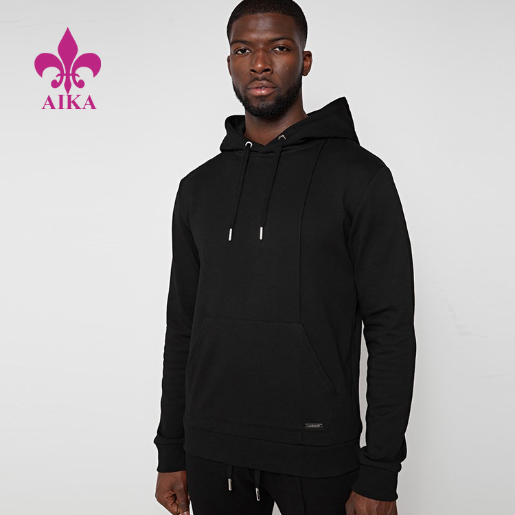 Inspection de qualité pour les joggeurs noirs décontractés - Sweat à capuche pour homme de haute qualité 100 coton chaud polaire pull à capuche vierge - AIKA