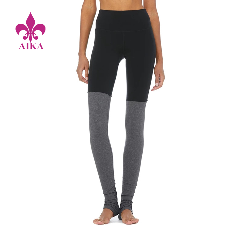 Europa-stil til yogabeklædning - Spandex / Polyester Højtaljet kompression ankellængde Yoga Sports Dame Leggings – AIKA