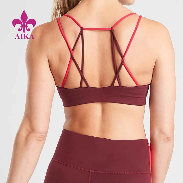 Hot sale Women Yoga Fitness - Fashion Back Design Polyester Spandex Ladies Yoga Wear Custom Cross Strap Sports Bra For Women – AIKA