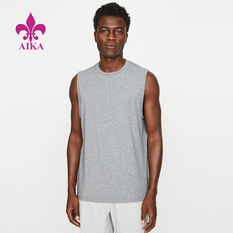 Unul dintre cei mai tari pentru dresuri - Îmbrăcăminte activă pentru bărbați cu ridicata Stil sportiv Culoare uni Un maiou sport sport ușor de fixat – AIKA