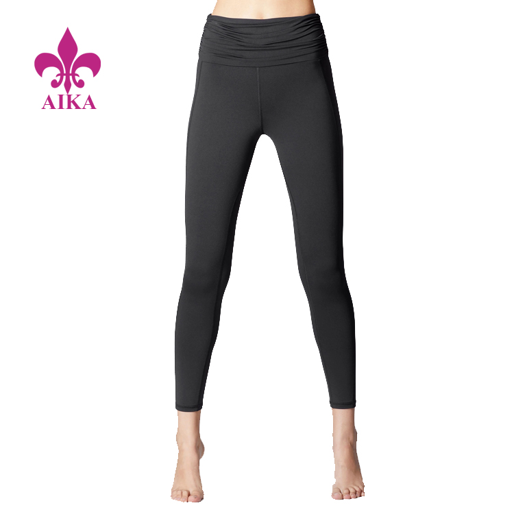 Sujetador de ioga personalizado a prezos con desconto - Ropa de ioga para mulleres Leggings de ioga de cintura alta lixeiros e transpirables con ondas - AIKA