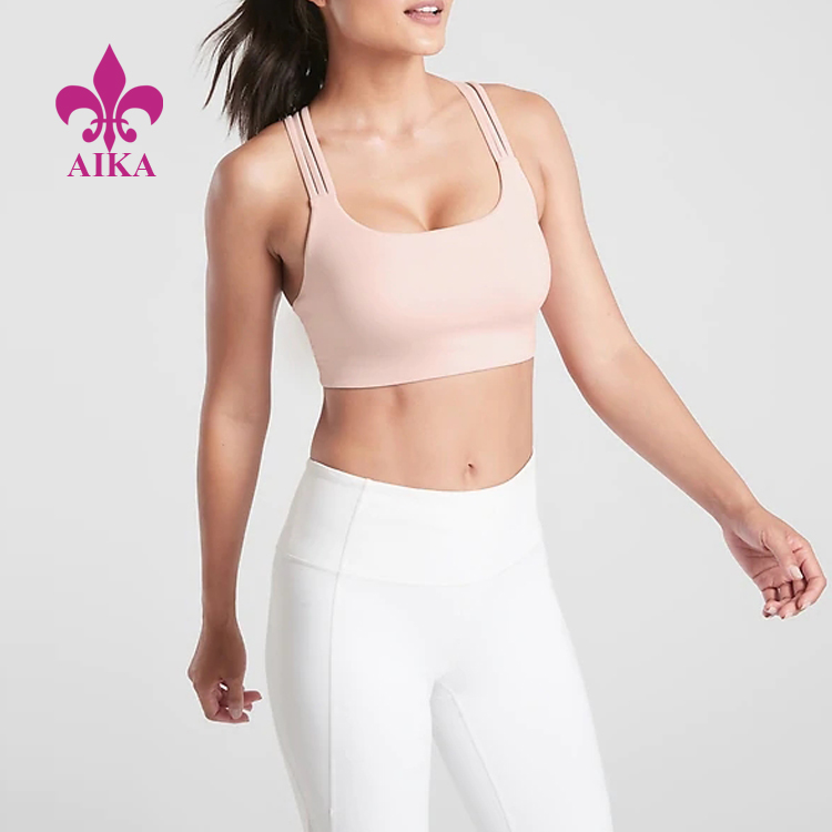 Bedste kvalitet Nylon Spandex Stof High Impact Kvinder Fitness Yoga Wear Custom Sports BH
