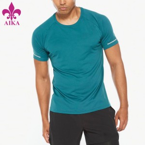 Custom na Gym Clothing Mens Fitness Tee Shirt Lightweight Moisture Mesh Panel Workout T Shirt