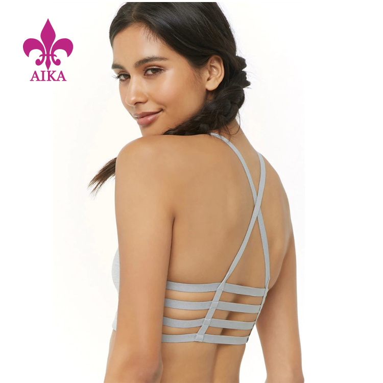 Renewable Design for Yoga Clothing - OEM Custom Logo High Quality Gym Clothes Fitness Sexy Back Blank Ladies Yoga Sports Bra – AIKA