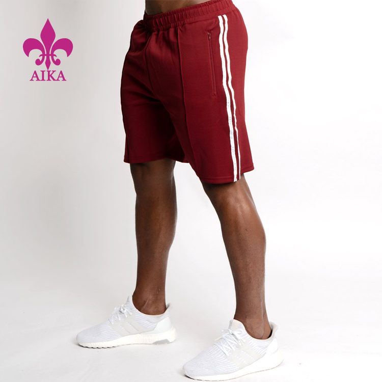 Vysoce kvalitní bavlněné pánské sportovní šortky na cvičení odolné proti potu s bočním pruhem