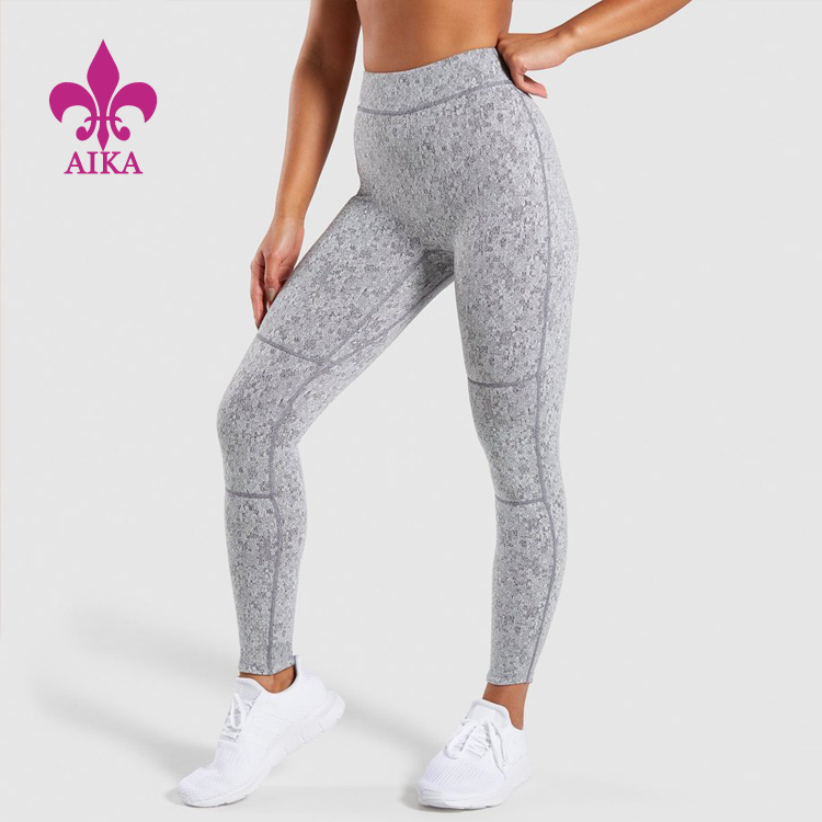 Fremragende kvalitet Kvinder Højtstrækbare Leggings - Høj kvalitet NO Front Skridt sømlinje design Custom print fitness workout leggings til kvinder – AIKA