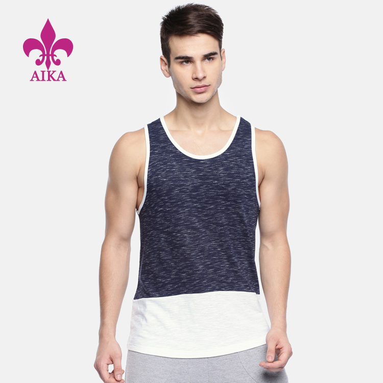 Custom OEM Young Two-color Casual Loose Sleeveless Travel Vest GYM Dropped Tank Tops