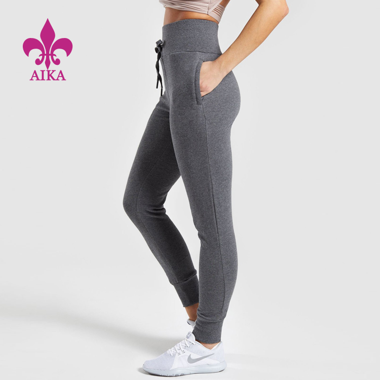 OEM/ODM China Fitness Bodysuits - Wholesale Custom cotton spandex high waisted drawstring slim fit cargo pants women – AIKA