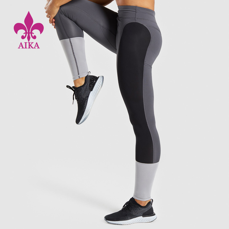 OEM gamintojas Yoga Clothes Gamintojas - Aukštos kokybės Didmeninė sporto salės apranga Individualizuota greita Sausa treniruotė Spalvoti blokeliai moteriški jogos antblauzdžiai – AIKA