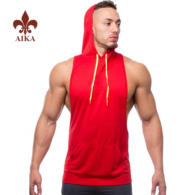 Factory Supply машка обична кошула - Најновите празни дуксери без ракави, прилагодени машки боди, спортски облеки за трчање - АИКА