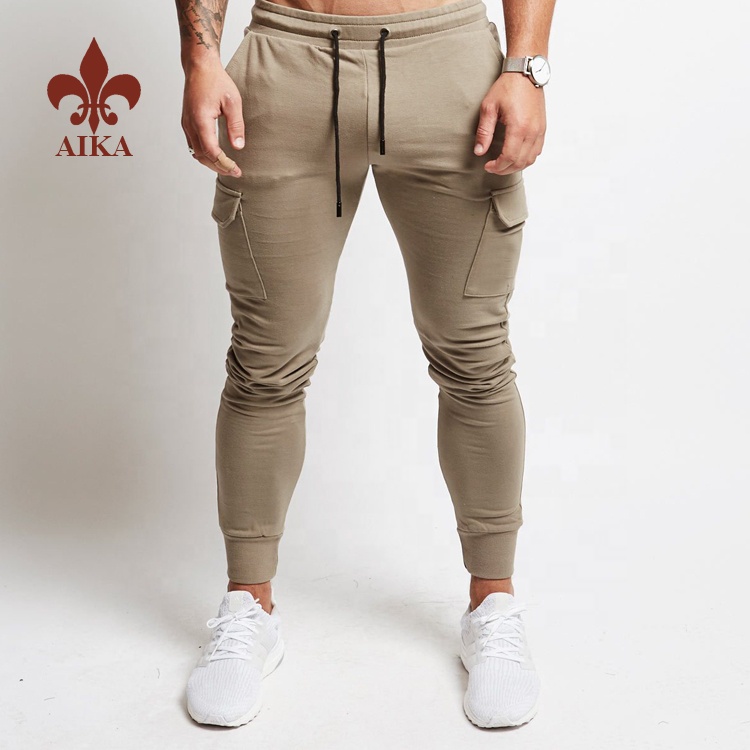 Calças jogger masculinas de alta qualidade personalizadas de alta qualidade com bolsos grandes de algodão elastano ao ar livre