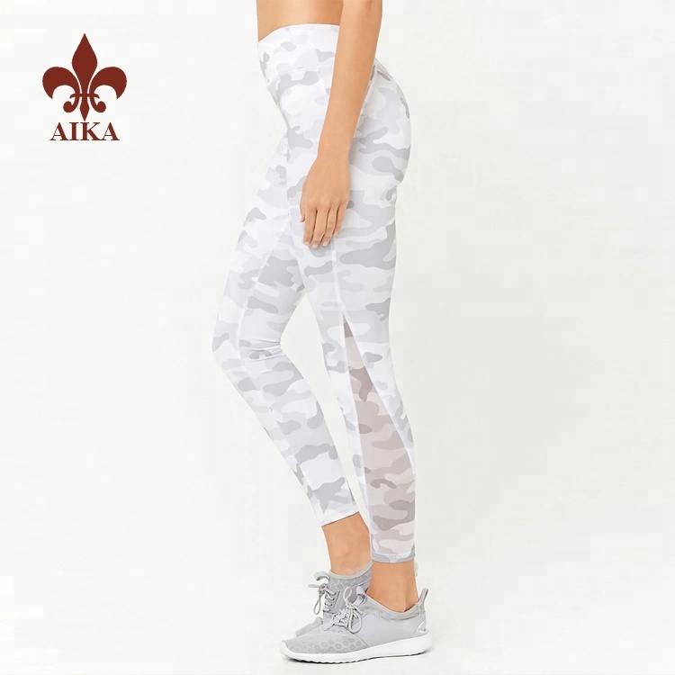 Super acha pou espò mayo - 2019 meyè kalite Custom Polyester spandèks rapid sèk kamouflaj konpresyon fanm yoga pantalon - AIKA