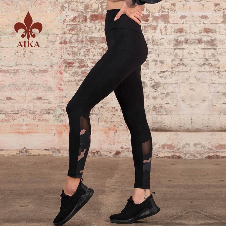 סגנון אירופה לספק בגדי ספורט - סיטונאי 2019 פוליאסטר ספנדקס מותאם אישית ספורט נשים אימון כושר דחיסה גרביונים יוגה גרביונים - AIKA