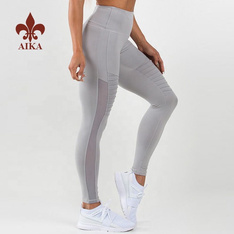 អាវទ្រនាប់ Yoga ផ្ទាល់ខ្លួន - High Waisted custom yoga pants លក់ដុំខោអាវហាត់ប្រាណសម្រាប់ស្ត្រីសិចស៊ី - AIKA