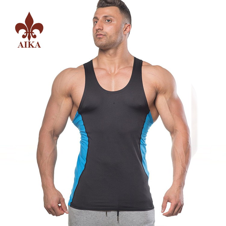 High quality custom quick Dry slim fit mens single gym stringer tank top