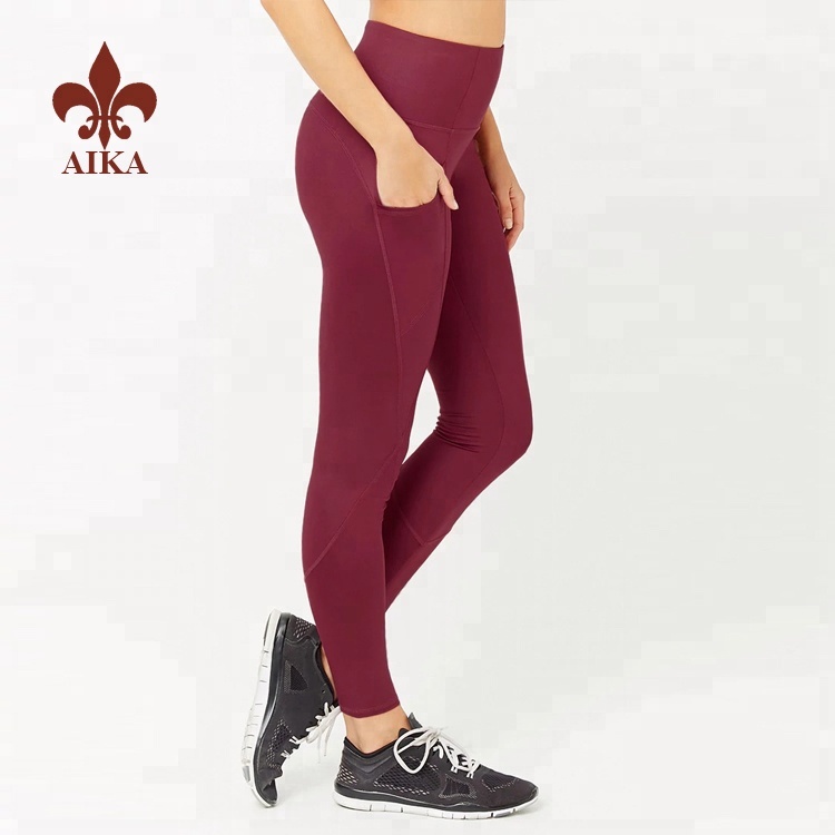 Intengo ka-2019 ama-wholesale Women Tracksuits - 2019 Custom High waist sexy skin tight gym yoga leggings enamaphakethe efoni - AIKA