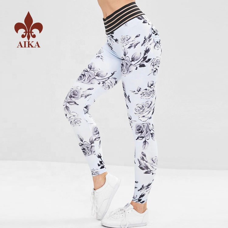 Velkoobchodní cena Čína Sexy Women Wear - 2019 velkoobchodní digitální tisk s vysokým pasem polyester spandex dívky fitness hubená cvičení jóga kalhoty – AIKA