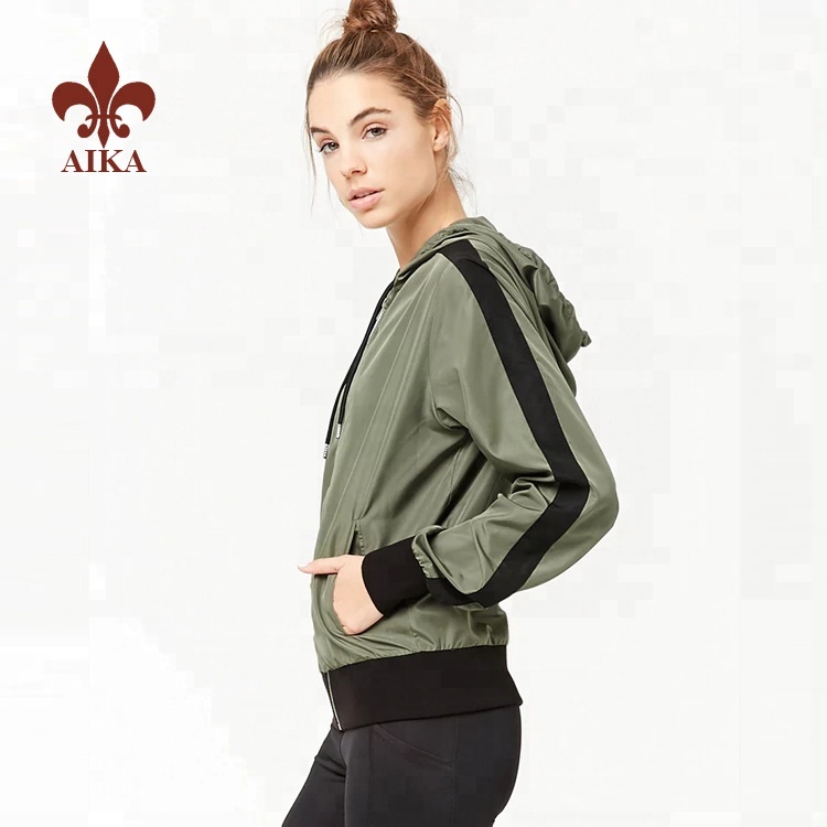 고품질 사용자 지정 100% 폴리에스터 여성 체육관 러닝 재킷