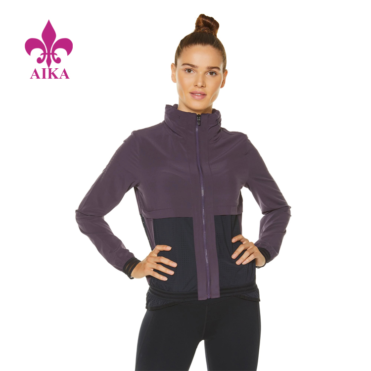 OEM/ODM piegādātāja jogas apģērbu ražotājs — OEM sieviešu ziemas pārtraukuma viegla, īpaši mīksta fitnesa sporta zāles apģērba jaka ikdienas treniņiem — AIKA