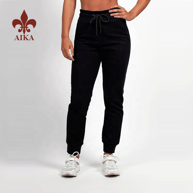OEM фабрични продажби на едро Черни черни карго панталони за жени за фитнес