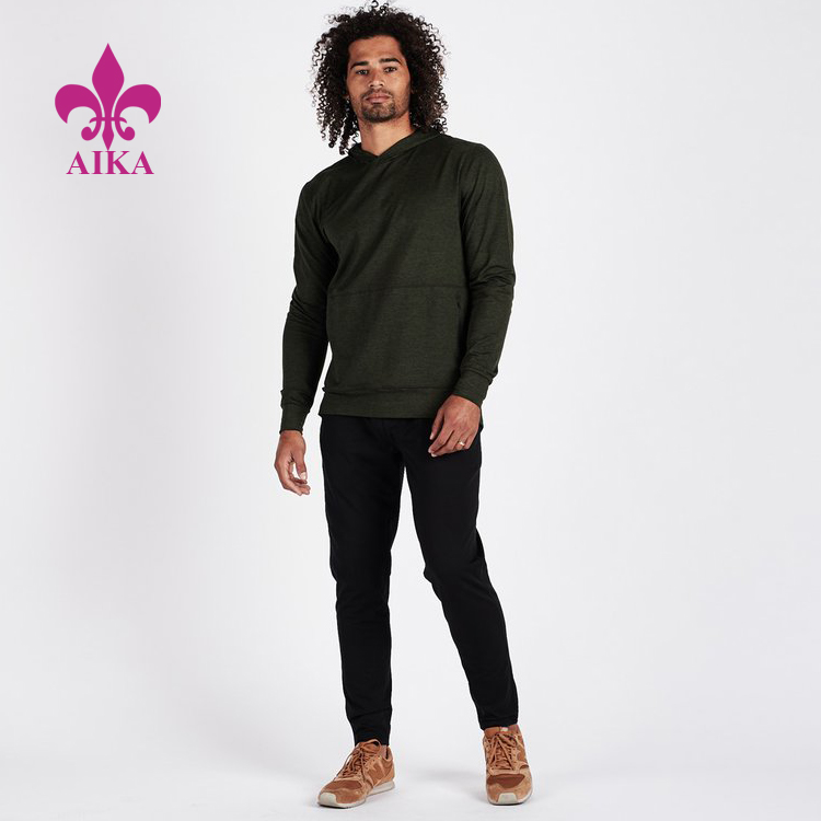Високо качество за горнище за мъже - Мъжки пуловер с качулка на едро на добра цена с качулка за спортно облекло с цип и джоб – AIKA