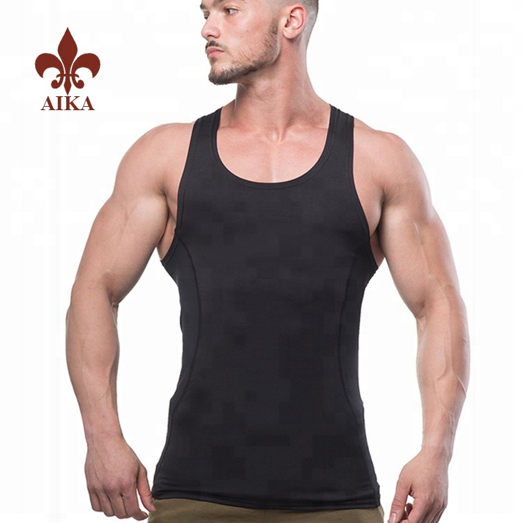 Fabricante de Gym Yoga Set - Nylon spandex personalizado de alta calidad que absorbe la humedad para hombre skinny fitness gym sports wear - AIKA