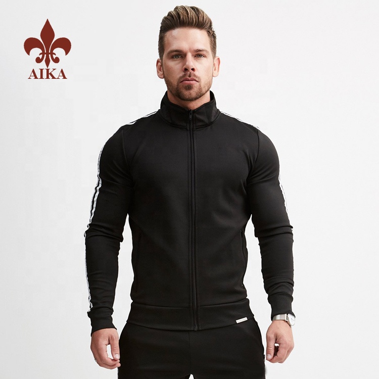 OEM/ODM China Cotton Polyester Joggers Wholesaler - Wholesale Custom embroidered French Terry fabric plain slim fit Zipper hoodies for men – AIKA
