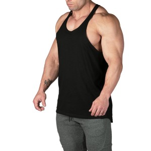 Hot Sale Logo Printing Quick Dry Polyester Spandex Fitness Tank Top pour hommes