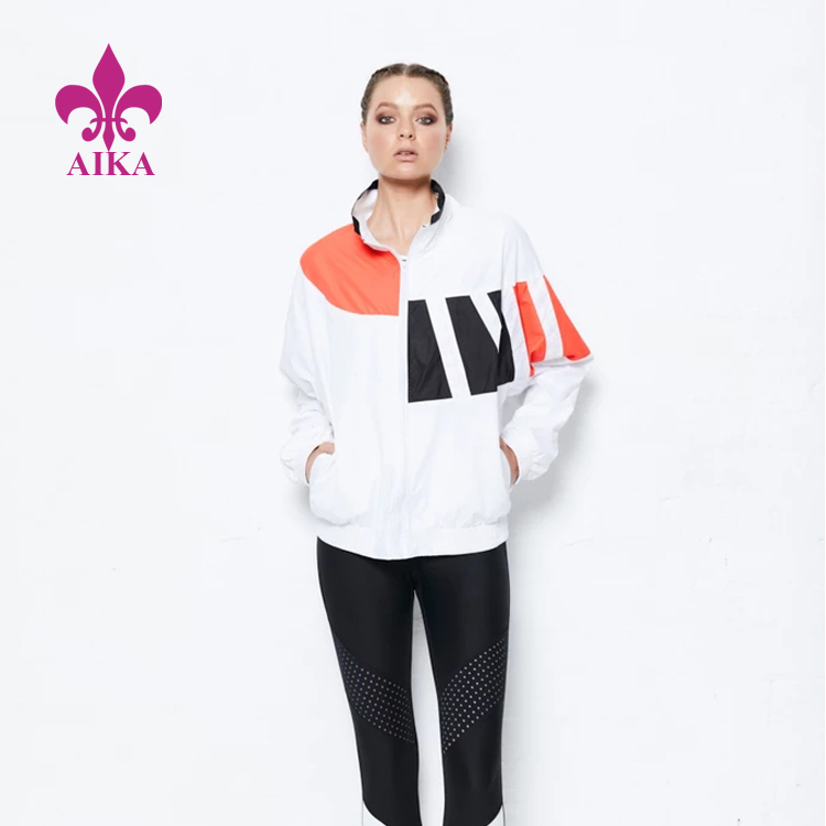 Furnizuesi i veshjeve sportive me shitje të nxehta - Veshje sportive për femra Xhaketë xhaketë xhaketë me erë, me peshë të lehtë, me peshë të madhe dhe të përshtatshme - AIKA