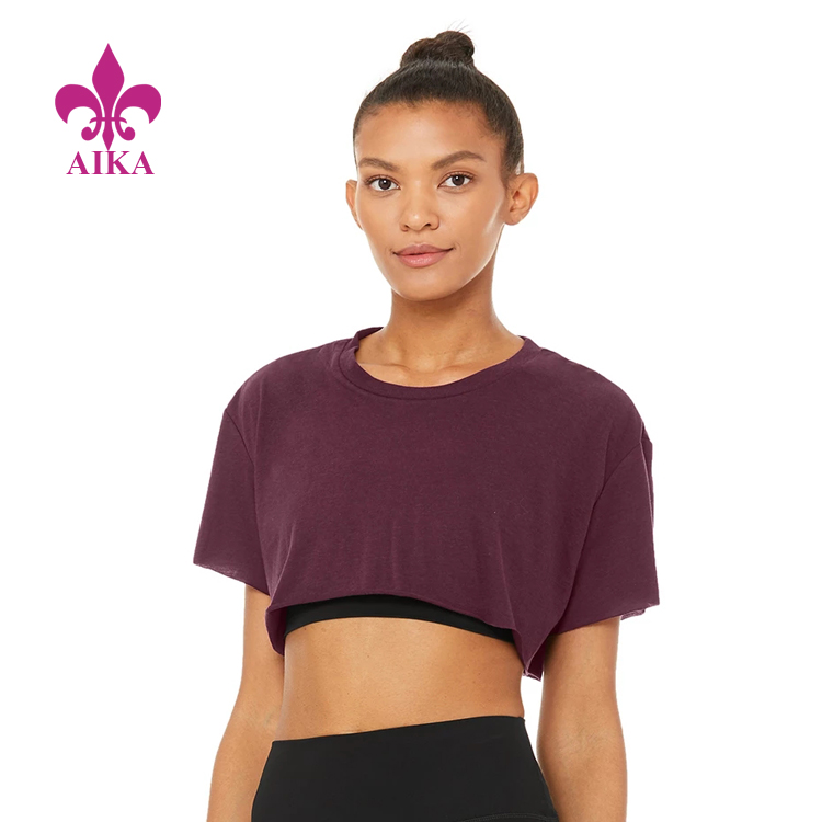 Super Lowest Price Underwear For Women - Women Gym Clothing Cropped Short Sleeve Top Soft Jersey Crew Neck Layer Sports T Shirt – AIKA