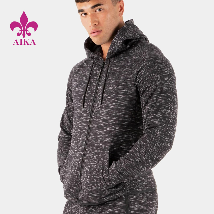 Jaqueta de moletom de ginástica com zíper completo de algodão de poliéster confortável personalizada mais vendida para roupas esportivas masculinas