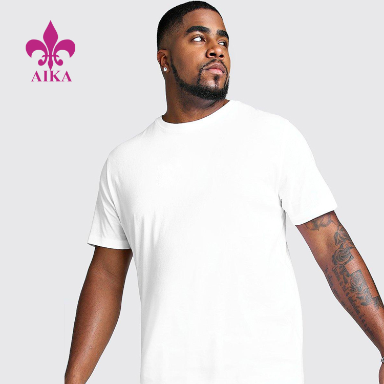 Europeisk stil for sportsklær - engros tilpasset bomullsutskrift Muscle Fit Running Workout Sport Gym T-skjorte for menn – AIKA