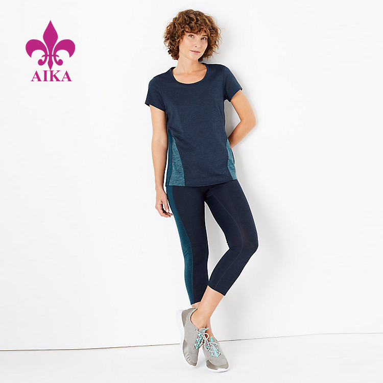 ເສື້ອຍືດຜູ້ຍິງຄຸນນະພາບສູງ - OEM breathable ໄວແຫ້ງປະສິດທິພາບ Cropped Patchwork ກິລາ Yoga Women leggings – AIKA