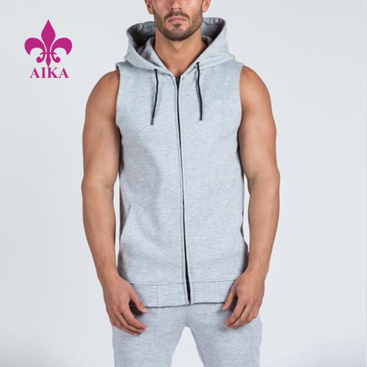 Manufactur standard Sportwear Pants - China New Popular Workout Clothing Bodybuilding Gym Wear Sleeveless Hoodies for Men – AIKA
