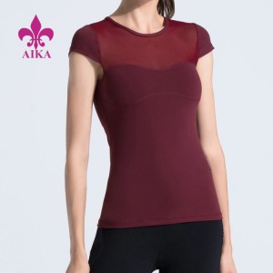 I-Mesh Short Sleeve Lightweight Breathable Gym Sports T Shirt Custom Logo For Women