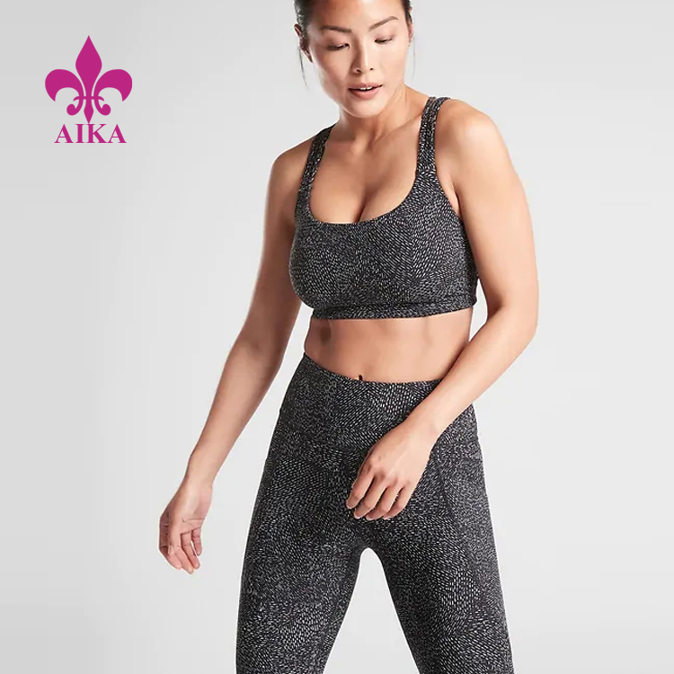 Nhà cung cấp hàng đầu Nhà cung cấp trang phục thể dục - Tác động cao Quần áo tập thể dục đẩy lên dành cho nữ In hoa văn thăng hoa Áo ngực thể thao tùy chỉnh – AIKA