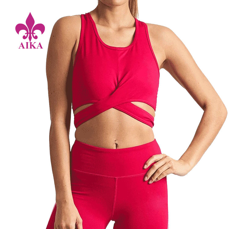 Fashion Yoga Wear Design Stretch Fabric Fitness Gym ඇඳුම් කාන්තා Sports Bra