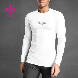 Best Selling Custom Logo Long Sleeves Muscle Training Gym Sport Cotton Compression T Shirt