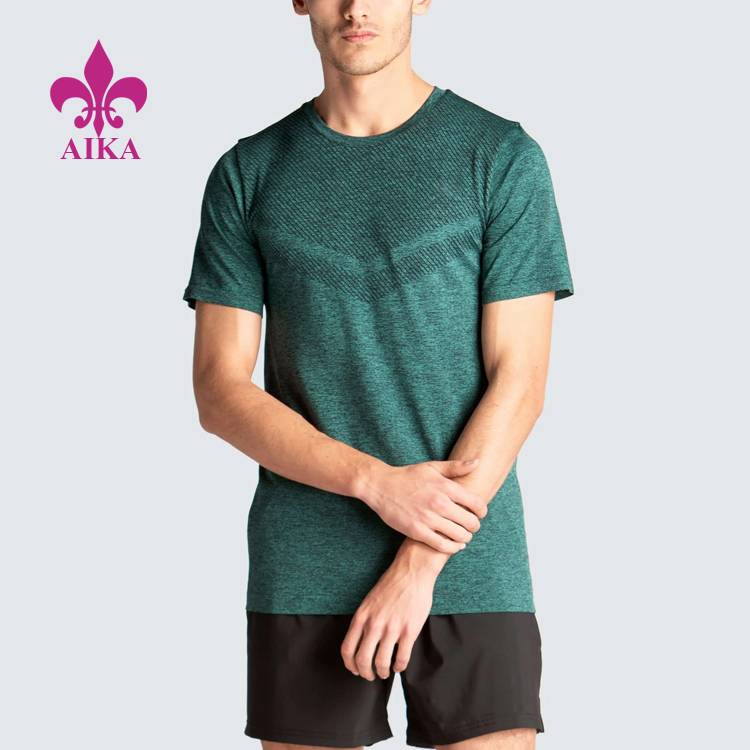 Quần bó sát nam chuyên nghiệp Trung Quốc - Thiết kế bán buôn chất lượng tùy chỉnh mới nhất Huấn luyện tích cực cho nam Mặc áo phông liền mạch thoáng khí – AIKA