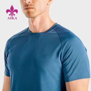Летняя аптовая футболка з дыхаючага поліэстэру і спандэксу, адзенне для фітнесу з індывідуальным прынтам, мужчынскія футболкі для трэнажорнай залы