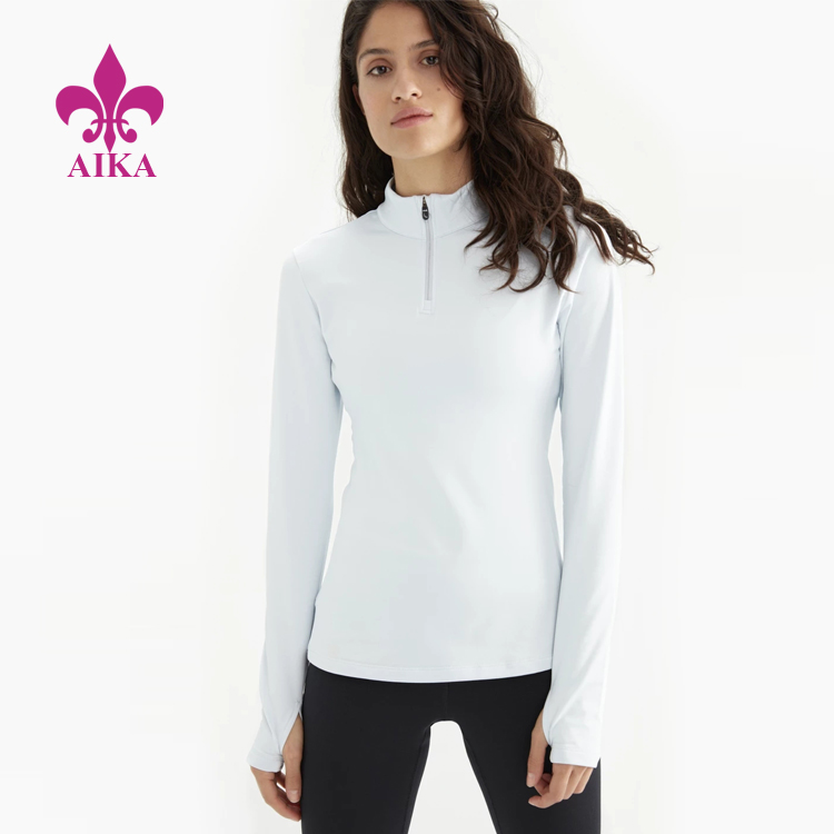 Novi proizvod u Kini Trenirke po narudžbi - Sportska odjeća po narudžbi, rukavi s rupicama za palac, stražnji džep, uski kroj, upečatljiva majica s dugim rukavima – AIKA