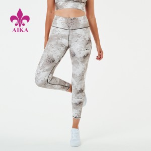 Kualitas tinggi Pencetakan Logo Merek Cusom Fitness Wear Bernapas Celana Yoga Gym Tie-Dye Womens Legging