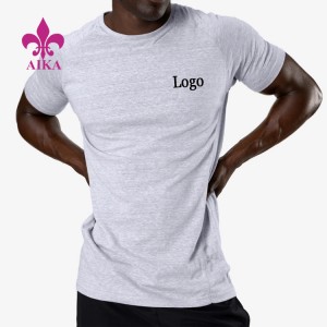Veleprodajna športna majica s kratkimi rokavi, moške osnovne navadne majice s kratkimi rokavi iz elastana iz poliestra, prazne atletske majice s tiskanjem logotipa po meri