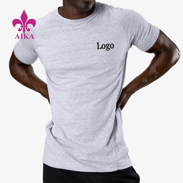 Kina OEM Leggings Tights - Engros Sports T-shirt Mænd Basic Plain Polyester Spandex Blank Custom Printing Logo Athletic T-shirts – AIKA