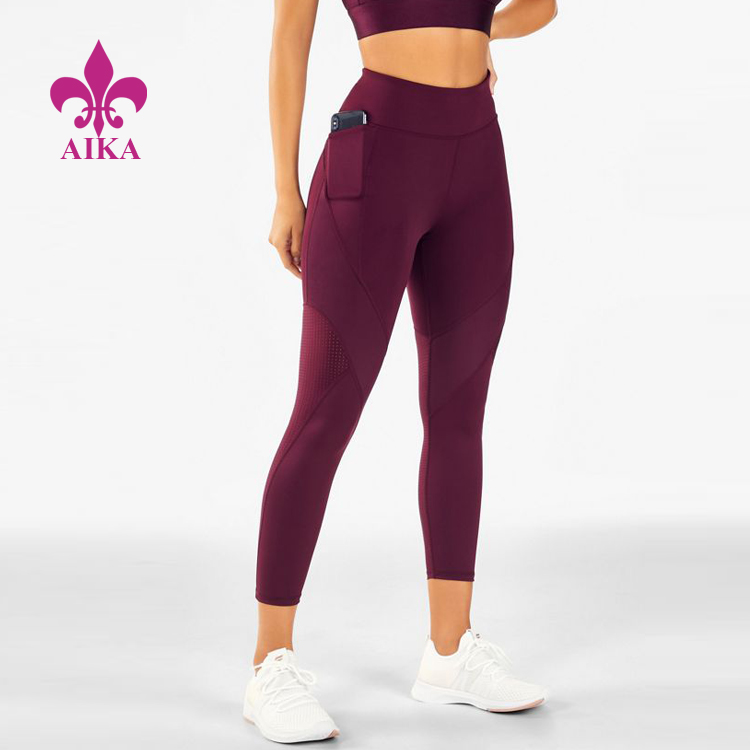 Fitness Ladies Gym Clothing Wholesale Sports Wear Burgundy Leggins Tigts For Women