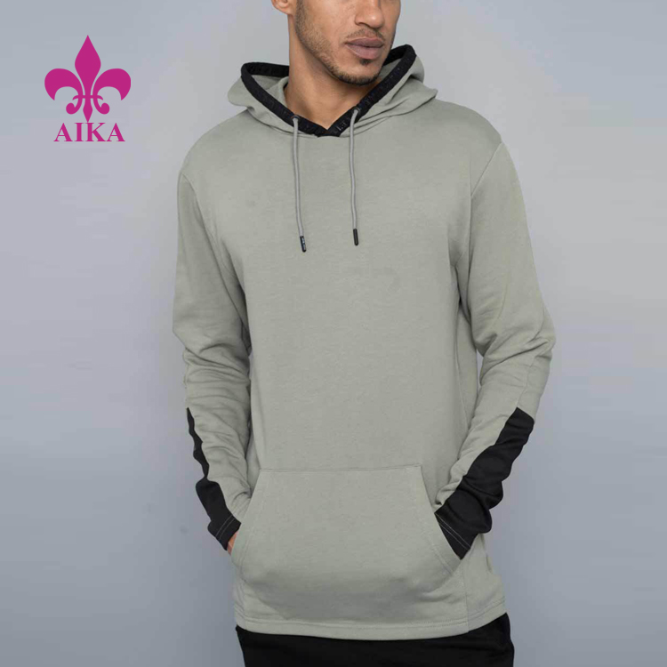 Niska cijena za muške sportske hlače - OEM veleprodajne jakne s kapuljačama dobre kvalitete u kontrastu boja, udobna i ležerna aktivna odjeća za muškarce – AIKA