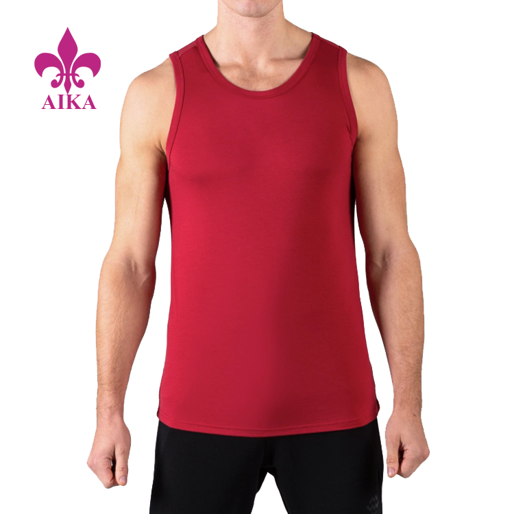 Cotton Spandex Compression Singlet Muscle Fit Mesh Back Design Tank Top барои мардон