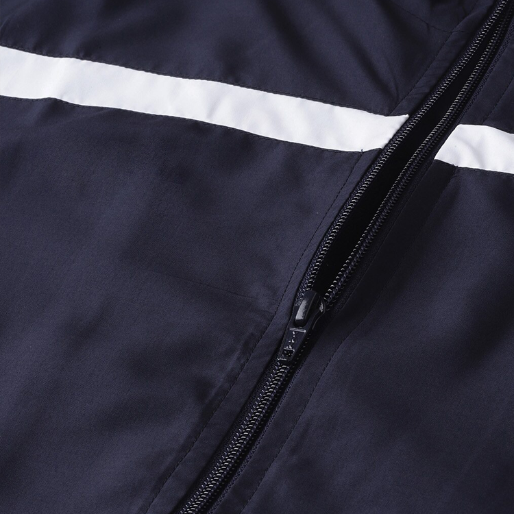 OEM High Quality Contrast Color Elastic Waist 100% Polyester Gym Woven Tracksuit For Men detail pictures