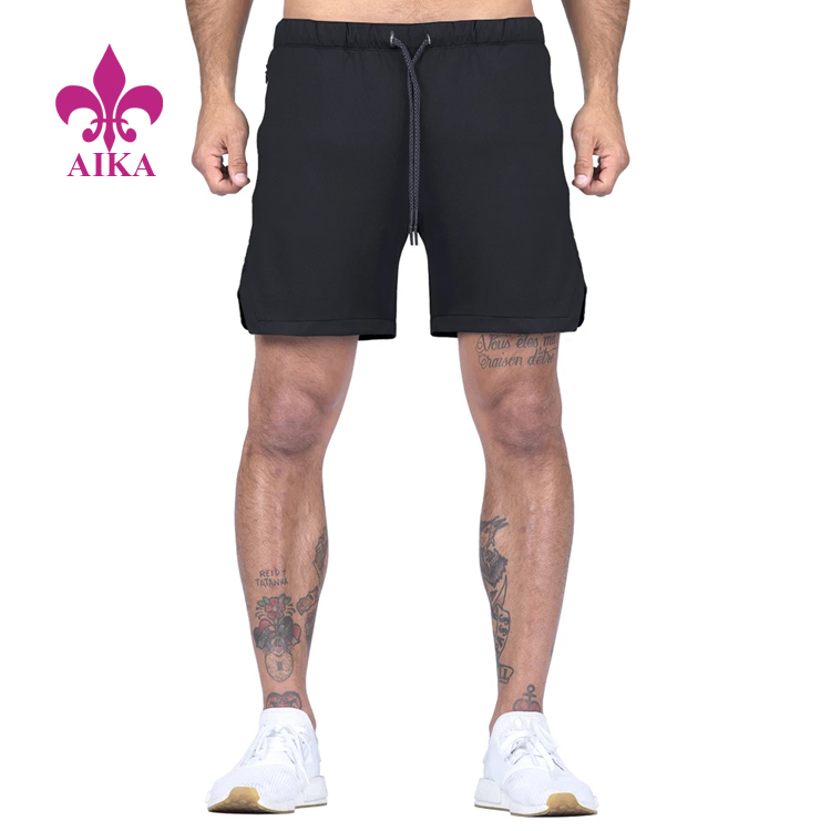 व्यावसायिक डिजाइन फेसन कपास प्यान्ट - कम MOQ समर बटम निट फेब्रिक फास्ट ड्राइ रनिङ स्पोर्ट्स शर्ट्स पुरुष जिम सर्ट्स - AIKA