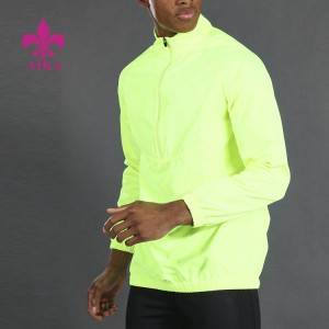 Blusão personalizado leve 100% poliéster ativo 1/4 zíper decote funil para roupas esportivas masculinas